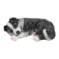 TKSE Border Collie Statue - Puppy Statues Sculptures Synthetic Resin Waterproof Border Collie Statue Ornament for Garden Outdoor