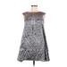 Alexia Admor Casual Dress - A-Line: Gray Brocade Dresses - New - Women's Size X-Small