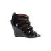 Nine West Wedges: Black Print Shoes - Women's Size 7 - Open Toe