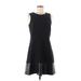 Ann Taylor Casual Dress - Mini High Neck Sleeveless: Black Solid Dresses - Women's Size 6