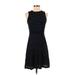 Rebecca Taylor Casual Dress - A-Line: Black Marled Dresses - Women's Size 0