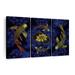 Bay Isle Home™ Lotus & Golden Koi Multi Piece Canvas Print On Canvas 3 Pieces by NirvanaDesigns Set in Yellow | 50 H x 32 W x 1.25 D in | Wayfair