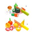 GENEMA Mini Cutting Fruit Toys for Kids Kitchen Pretend Fruit and Vegetable Accessories