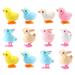 12pcs Easter Chick and Rabbit Design Clockwork Toys Adorable Chick Model Plush Wind-up Toys Party Favors Easter Party Supplies Kids Gift(6pcs Wingless Chicken and 6pcs Colorful Rabbit Random Color)