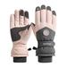 TUWABEII Women s Ski Gloves Woman s Winter Outdoor Windproof Riding Plus Velvet Double Layer Warm