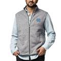 Men's League Collegiate Wear Heather Gray North Carolina Tar Heels Saranac Full-Zip Vest