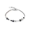 Coeur De Lion Silver Black and White Crytal Bracelet - Silver