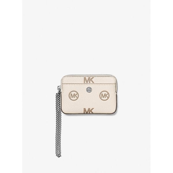 michael-kors-medium-logo-debossed-chain-card-case-natural-one-size/