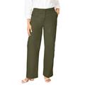 Plus Size Women's Stretch CottonChino Wide-Leg Trouser by Jessica London in Dark Olive Green (Size 18 W)