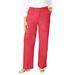 Plus Size Women's Chino Wide Leg Trouser by Jessica London in Bright Red (Size 14 W)