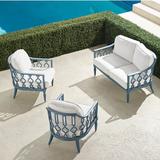Avery 3-pc. Loveseat Set in Moonlight Blue Finish - Dune with Logic Bone Piping, Dune with Logic Bone Piping - Frontgate