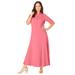 Plus Size Women's Button Front Maxi Dress by Jessica London in Tea Rose (Size 24 W)