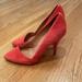 Madewell Shoes | Madewell Red Suede Heels Women's 8.5 | Color: Red | Size: 8.5