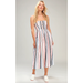 Free People Dresses | Free People Lilah Multi Striped Pleated Midi Dress Women's Size Small Smocked | Color: Pink/White | Size: S