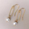 Anthropologie Jewelry | Good Plated Pearl Drop Earrings | Color: Gold | Size: Os