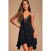 Free People Dresses | Anthro Free People One Adella Slip Dress Crochet Lace Strappy Black Dress Size S | Color: Black | Size: S