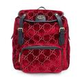 Gucci Bags | Gucci Small Velvet Gg Rucksack Daypack Backpack Gg Velvet Leather Red | Color: Red | Size: Os