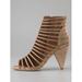 Anthropologie Shoes | Loeffler Randall Parker Open Toe Strappy Booties | Color: Cream/Tan | Size: 6.5