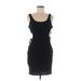 Vanilla Star Cocktail Dress - Bodycon Scoop Neck Sleeveless: Black Solid Dresses - Women's Size Medium