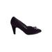 Bellini Heels: Pumps Chunky Heel Glamorous Purple Print Shoes - Women's Size 8 - Almond Toe