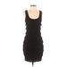 RACHEL Rachel Roy Cocktail Dress - Bodycon Scoop Neck Sleeveless: Black Solid Dresses - Women's Size Large