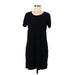 Y/osemite James Perse Casual Dress - Shift Scoop Neck Short sleeves: Black Solid Dresses - Women's Size Medium