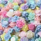 Perles acryliques multicolores 50 pièces 13x8mm fleur rose perles d'espacement pour bijoux