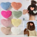 Pinces à frange latérales en peluche pour femmes épingles à cheveux colorées barrettes moelleuses