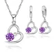 Charme Coeur CZ Strass Pendnat Collier Boucles d'Oreilles pour Femme Argent Sterling 925 Document