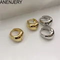 ANENJERY-Boucles d'oreilles créoles en forme de goutte d'eau pour femme cercle doré argent