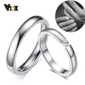 Vnox-Bagues de mariage en acier inoxydable pour femmes et hommes matiques de fiançailles fines