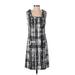 Ann Taylor Factory Casual Dress - A-Line Square Sleeveless: Gray Dresses - Women's Size 4