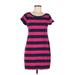 Banana Republic Factory Store Casual Dress - Mini Scoop Neck Short sleeves: Pink Stripes Dresses - Women's Size Medium