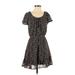 Sienna Sky Casual Dress - Mini Scoop Neck Short sleeves: Black Dresses - Women's Size X-Small