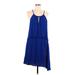 Splendid Casual Dress - A-Line: Blue Solid Dresses - Women's Size Large