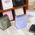 2024 Mini Tisch Schreibtisch Kalender Morandi Tisch kalender Desktop-Dekoration kreative Spule