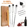 4 Stück Hydro meter Alkohol meter Set 0 bis 100% Alkohol Meter Tester Thermometer Wein Meter Vintage