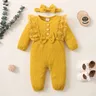0-18 mesi neonata tuta neonata vestiti Solid Lace maniche lunghe pagliaccetto neonata per il tempo