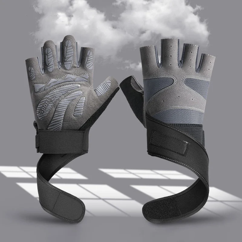 Fahrrad handschuhe für Männer Fitness studio Bodybuilding Training Sport übung rutsch fest schützen Handgelenk handschuh für Fitness Gewichtheben Boxen Image