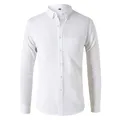 M-5XL Frühjahr und Herbst Herren hemd Oxford Baumwoll stoff Hemd Langarm einfarbig Polo-Ausschnitt