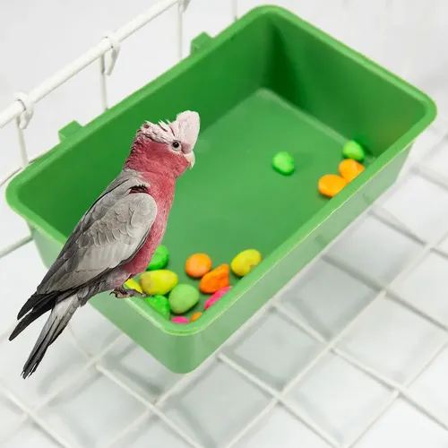 Vogelfutter Tablett Papagei Badewanne Tier Multifunktion käfig stehend waschen Dusch box Vogel