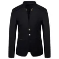 2023 Frühling neue Herrenmode Knopf dekorative Blazer Mantel chinesischen Stil Slim Fit Stehkragen