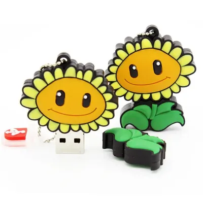 JASTER Cartoon Sunflower USB 2.0 Flash-Laufwerk, 100 % echte Kapazität, 32 GB, 64 GB, 128 GB, Image