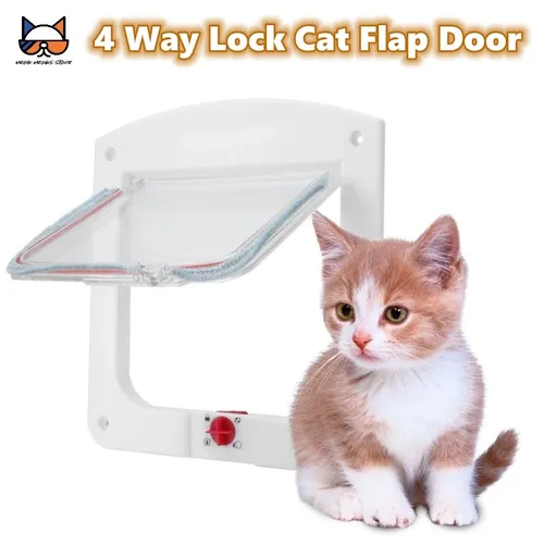4-Wege-Verriegelung Katzen klappen tür für Innen außentüren Wetterfeste Haustier türen für Katzen &