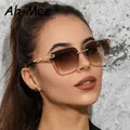 Neue Sonnenbrille Frauen randlose Cat Eye Brillen Farbverlauf braun Schneid linse Sonnenbrille für