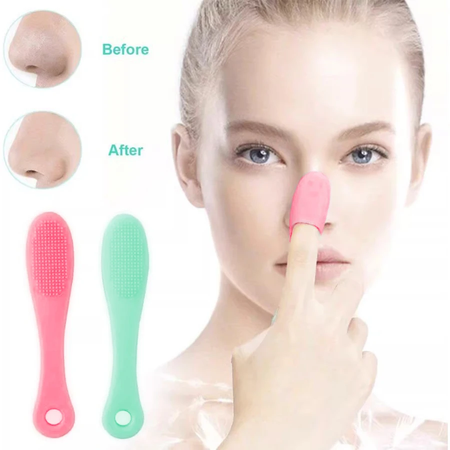 1 Stück Silikon-Nasenbürste reinigt das Gesicht, entfernt Mitesser, Reinigung der Nasenbürste, Reinigung, Peeling, Gesichtswaschbürste, Pflegewerkzeug Image