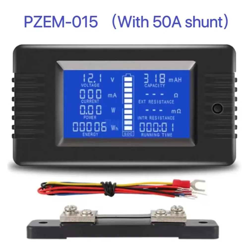 PZEM-015 50a digitaler Batterie tester Ampere meter Voltmeter Leistungs messer Leistungs kapazität Impedanz Rest leistungs tester (mit 50a Shunt) Image