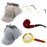 Detective Hat Pipe Prop Detective Magnifier Equipment occhiali Deer Hunting Hat Detective Cosplay