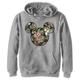 Disney Characters Floral Mickey Boy's Hooded Pullover Fleece, Athletic Heather, Small