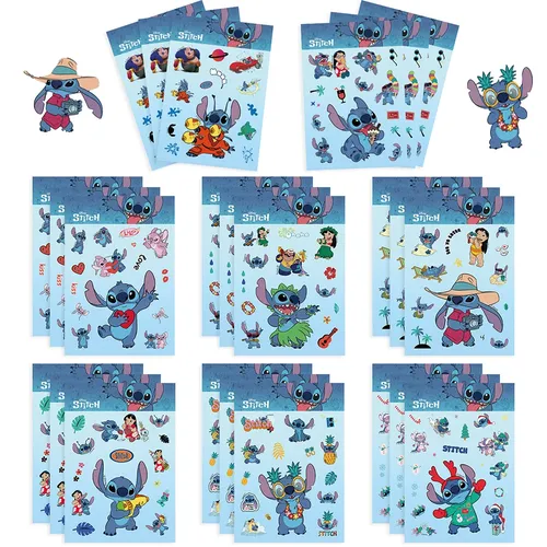 8/16 Blatt Disney Cartoon Lilo & Stitch Kinder Puzzle Aufkleber Spiel Make-a-Face montieren Puzzle